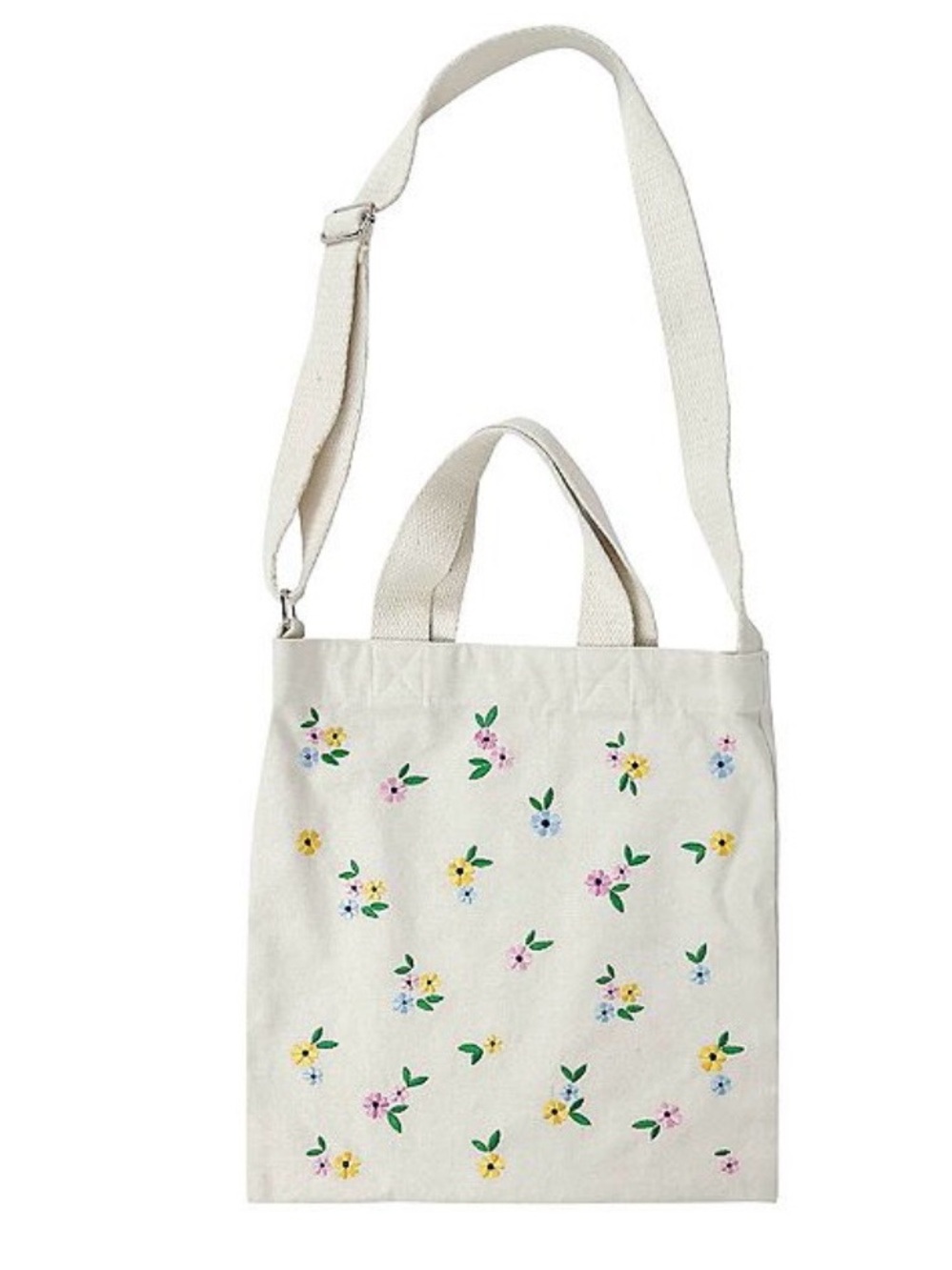 ReusableCrossbody “Beige Small Flowers” Design Tote Bag (NWT)